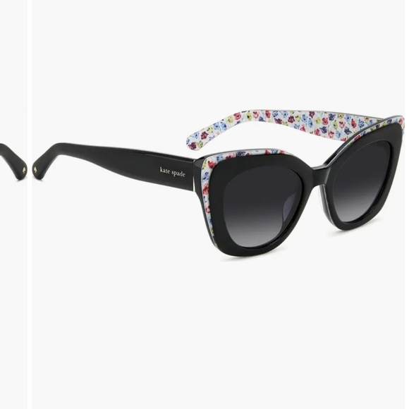 NEW Kate Spade Black Floral Marigold Cat-Eye Sunglasses